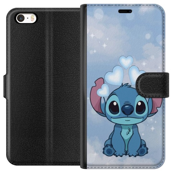 Apple iPhone 5s Tegnebogsetui Stitch Hoppende Glæde - Sjovt Design til Gave