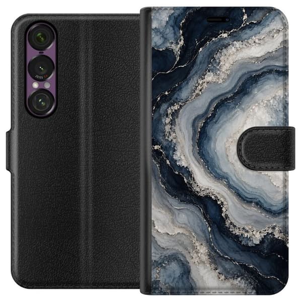 Kompatibelt Plånboksfodral till Sony Xperia 1 VII Nattagat blå