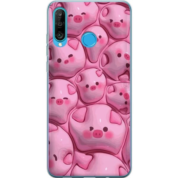 Kompatibelt Mobilskal till Huawei P30 lite Bubbliga Grisar