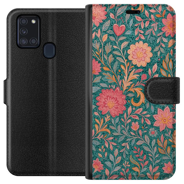 Samsung Galaxy A21s Tegnebogsetui Floral Dream