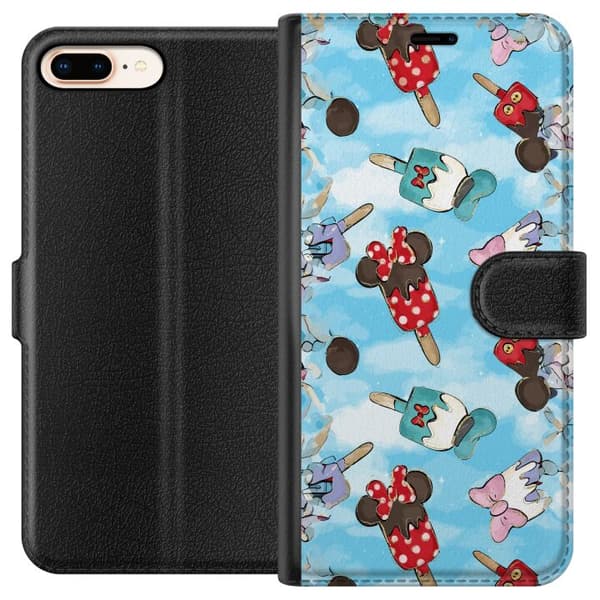 Kompatibelt Plånboksfodral till Apple iPhone 8 Plus Tecknade glassfigurer blå