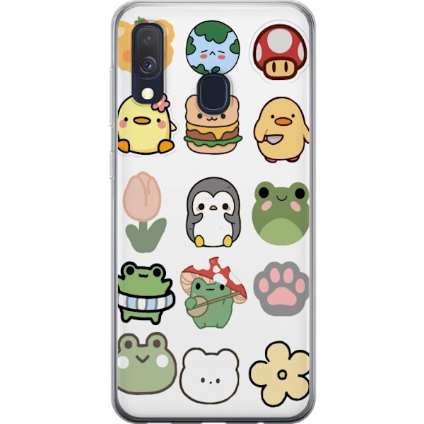 Samsung Galaxy A40 Genomskinligt Skal Kawaii Friends – söta figurer i japansk stil
