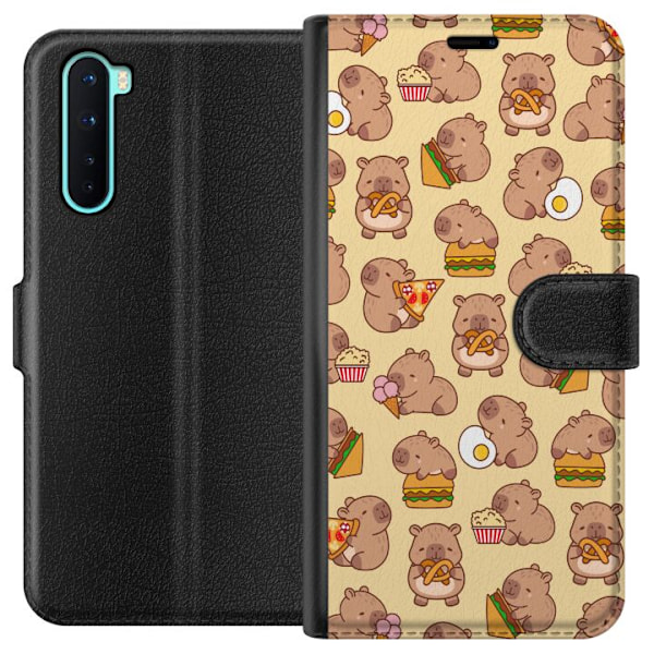 OnePlus Nord Tegnebogsetui Kawaii capybara mobilcover med flere søde figurer