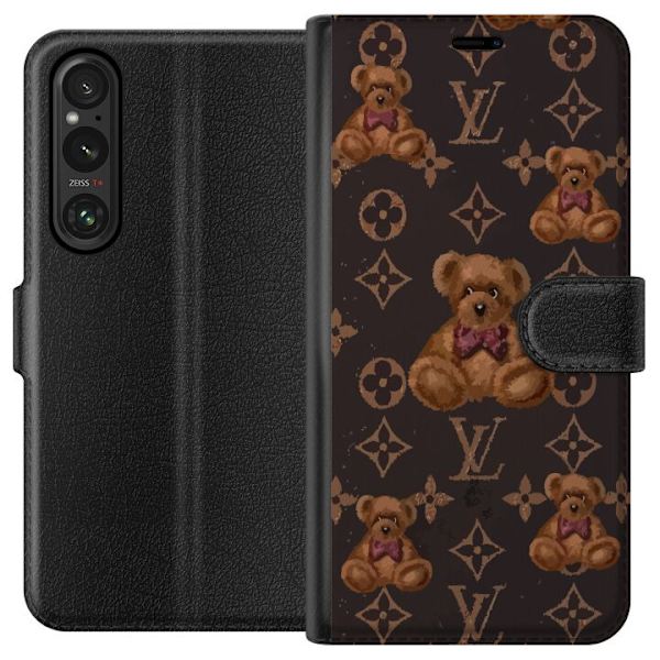 Sony Xperia 1 V Tegnebogsetui Louis Vuitton Teddybjørn Mønster Luksus Mode Design Populært Motiv Mode Trend Luksuriøse Accessories