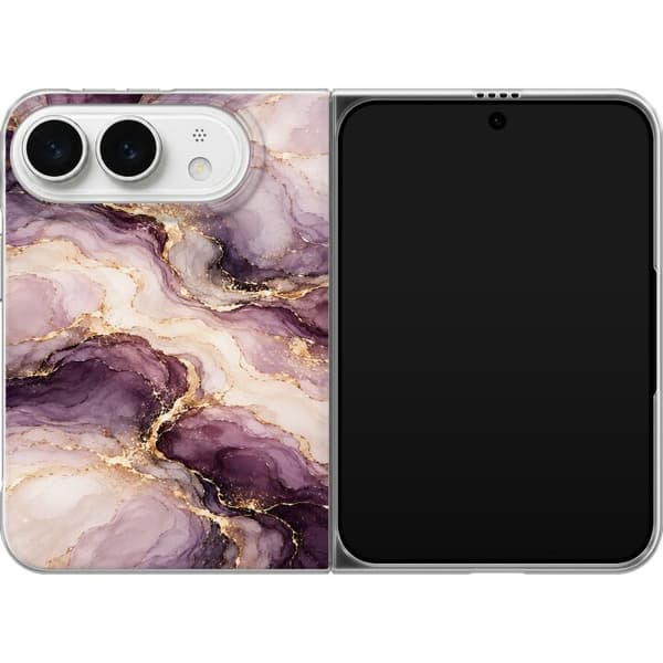 Kompatibelt Mobilskal till Apple iPhone Duo Plommonmarmor lila