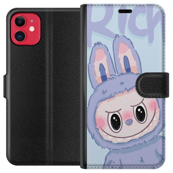 Apple iPhone 11 Tegnebogsetui Blå Kanin Labubu
