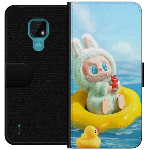 Motorola Moto E7 Lompakkokotelo Labubu Stripe Attack - Raidat