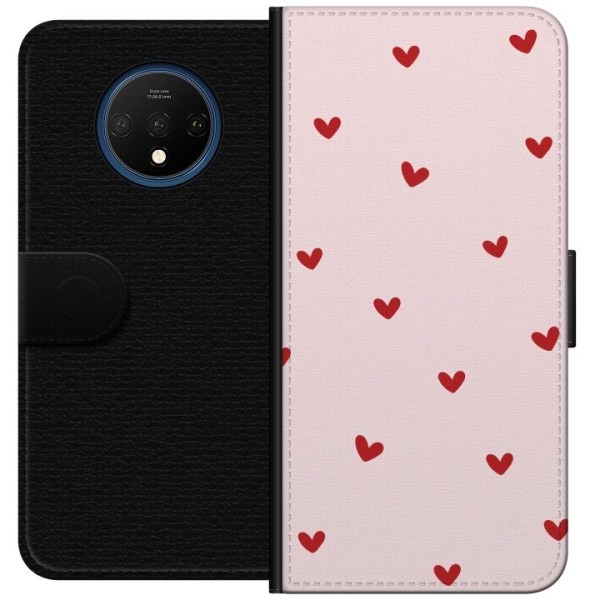 OnePlus 7T Plånboksfodral Hjärtan
