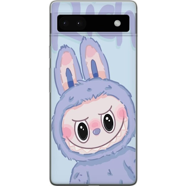Google Pixel 6a Läpinäkyvä kuori Sininen Jänis Labubu