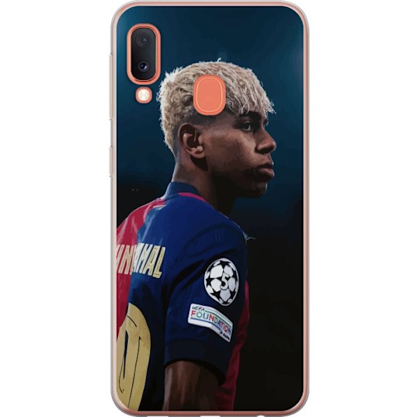 Samsung Galaxy A20e Läpinäkyvä kuori Lamine Yamal - Barcelonan ihmelapsi fokuksessa