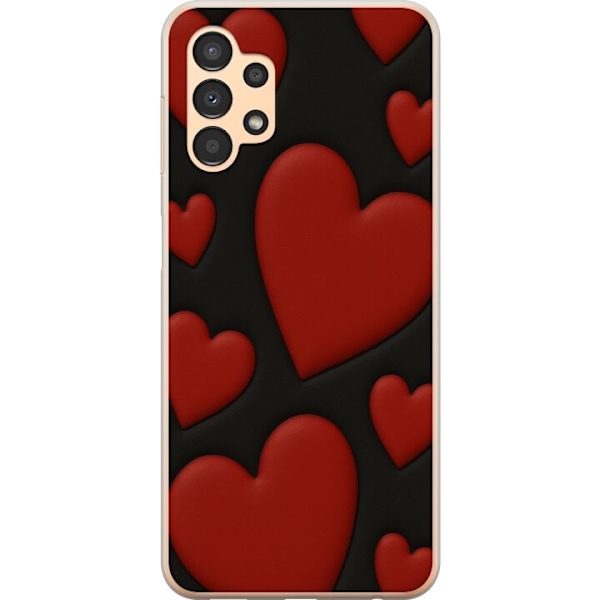 Samsung Galaxy A13 Genomskinligt Skal Red Velvet Hearts