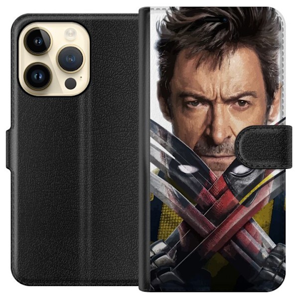 Apple iPhone 14 Pro Lompakkokotelo Deadpool & Wolverine