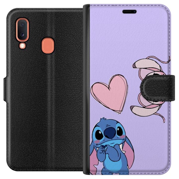 Samsung Galaxy A20e Tegnebogsetui Stitch Mode