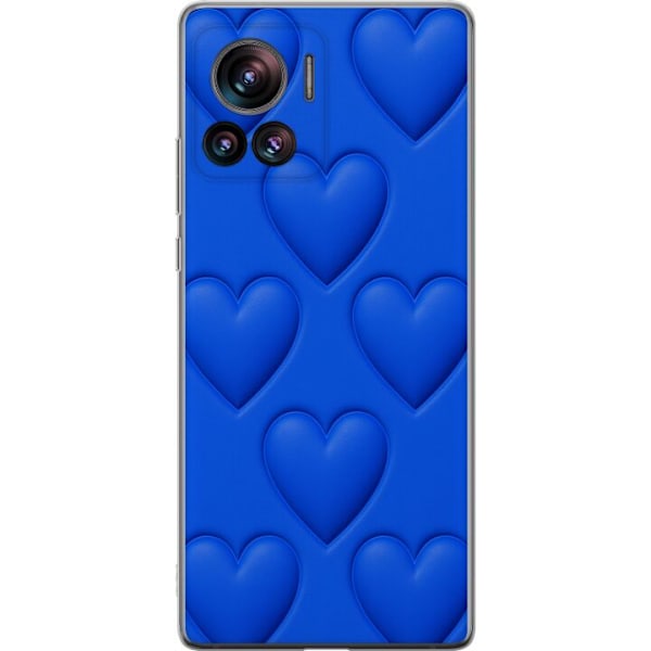 Motorola Edge 30 Ultra Genomskinligt Skal Blue Hearts