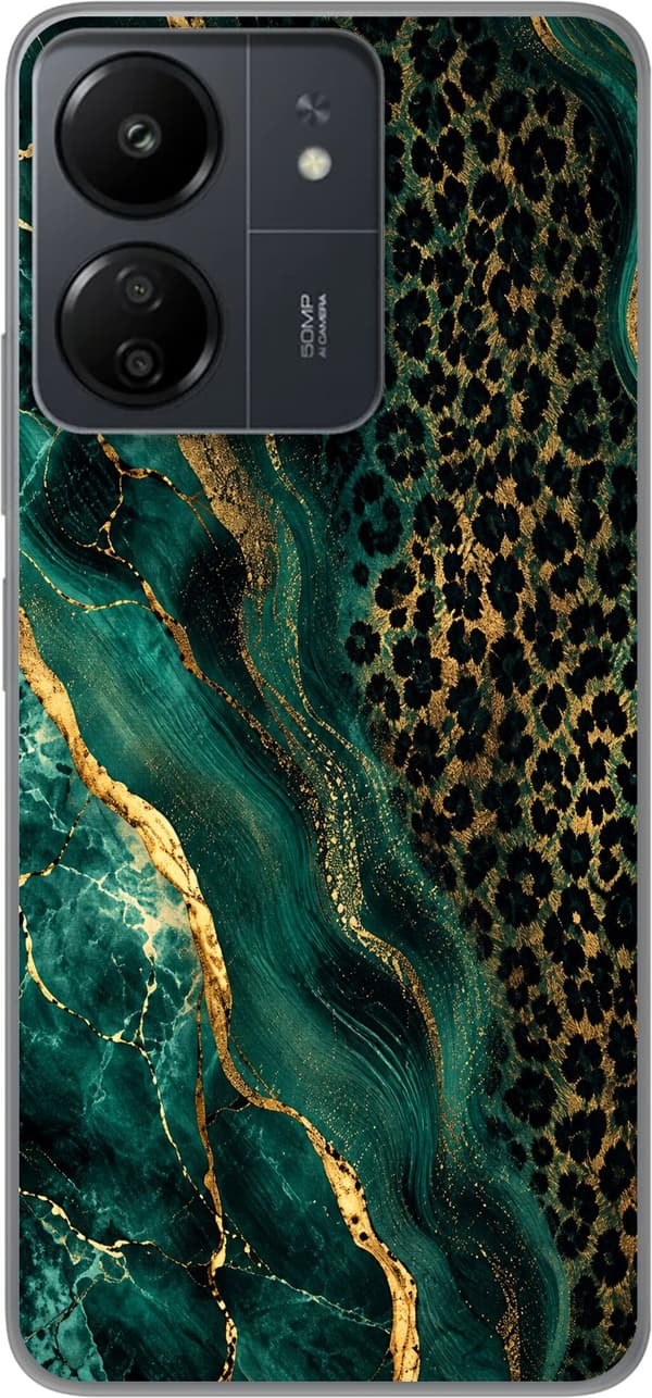 Kompatibelt Mobilskal till Xiaomi Redmi 13C Emerald Wild grön
