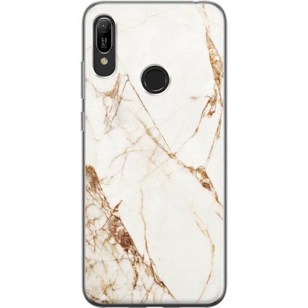 Huawei Y6 (2019) Genomskinligt Skal Vit marmor