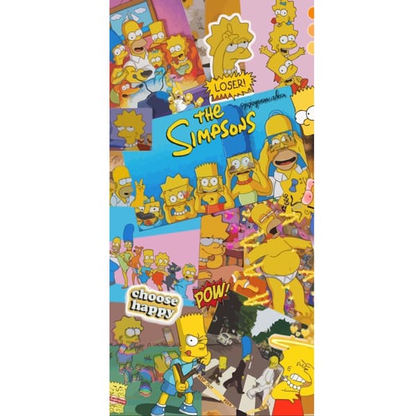 Kompatibelt Plånboksfodral till Apple iPhone 13 Pro The Simpsons Collage Retro Cartoon Pop Art