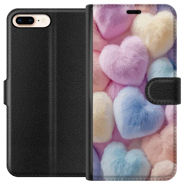 Apple iPhone 7 Plus Plånboksfodral Hjärtan Kärlek Grafisk Design Romantiskt Motiv Populärt Symbol Grafiskt Mönster Dekoration