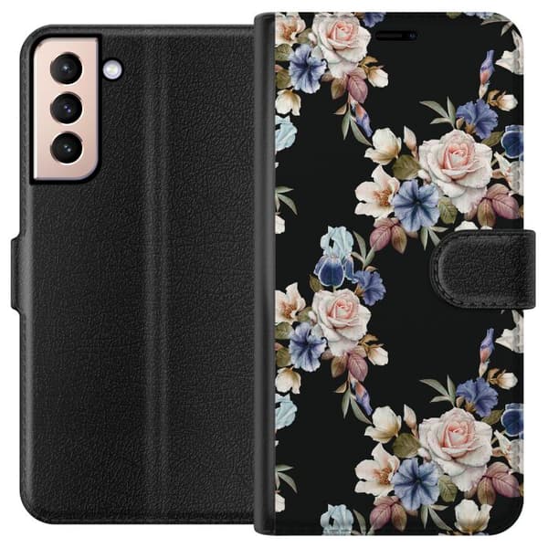 Kompatibelt Plånboksfodral till Samsung Galaxy S21 Blommor