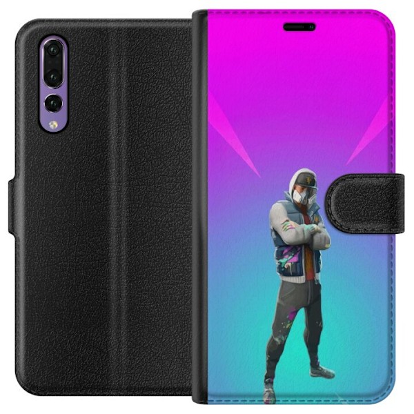 Huawei P20 Pro Tegnebogsetui sort ridder fortnite