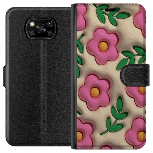 Xiaomi Poco X3 NFC Plånboksfodral Bubbliga Blommor