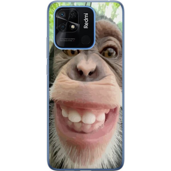Xiaomi Redmi 10C Läpinäkyvä kuori Simpanssi Selfie Rauhallinen Graafinen Suunnittelu Apinan Aihe Suosittu Urban Art Tyyli