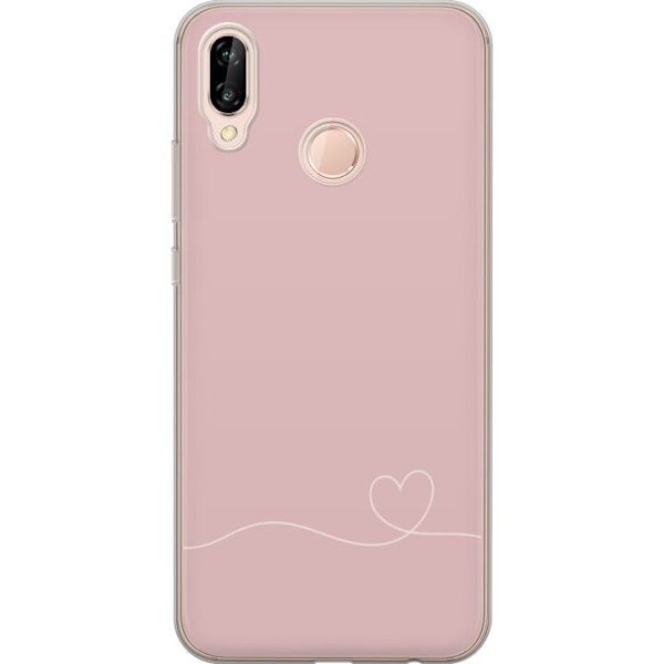 Huawei P20 lite Genomskinligt Skal Rosa Hjärna Design