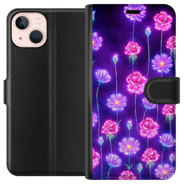 Kompatibel Tegnebogsetui til Apple iPhone 13 mini Blomstring Dagdrøm Elektriske kronblade