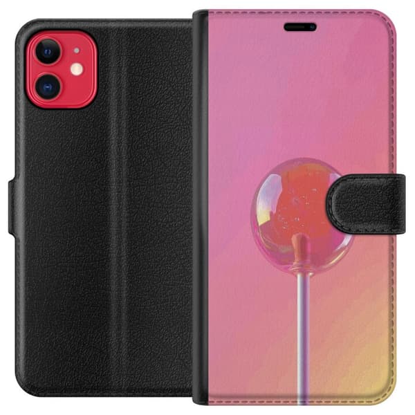 Kompatibel Tegnebogsetui til Apple iPhone 11 Blank lyserød pinde mod blød pastelbaggrund pink