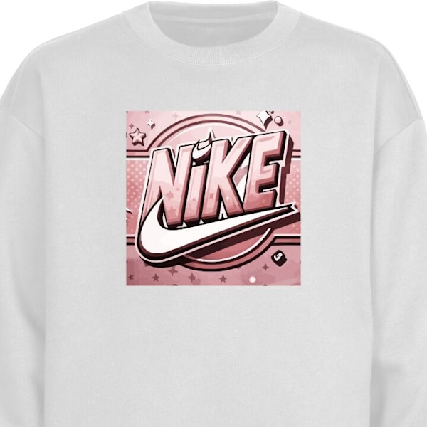 Sweatshirt for Voksen | Klassisk Collegegenser Nike Rosa hvit XL