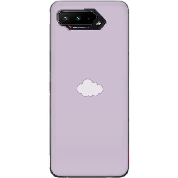 Asus ROG Phone 5 Genomskinligt Skal Lila Moln – minimalistiskt moln på lila bakgrund