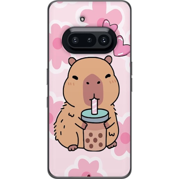 Nothing Phone (3a) Läpinäkyvä kuori Kawaii Capybara Sydän