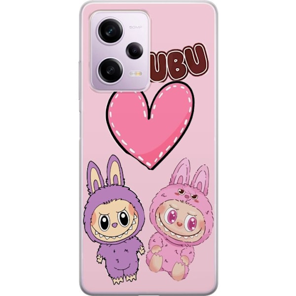 Xiaomi Redmi Note 12 Pro Gennemsigtig cover Labubu Pink Monste