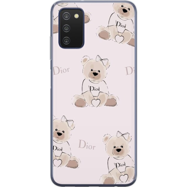 Samsung Galaxy A03s Läpinäkyvä kuori Teddy Dior Vibes - ylellinen nalle muotityyliin