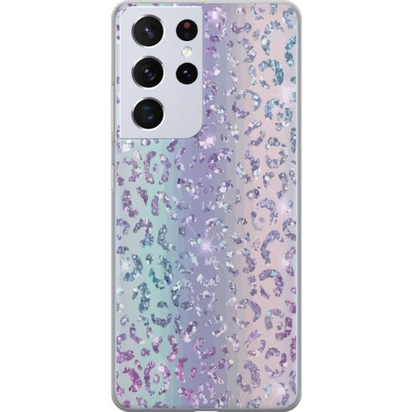 Samsung Galaxy S21 Ultra 5G Gennemsigtig cover Glitter Leopard