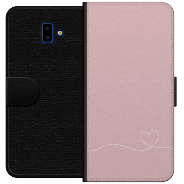 Samsung Galaxy J6+ Tegnebogsetui Lyserød Hjerne Design