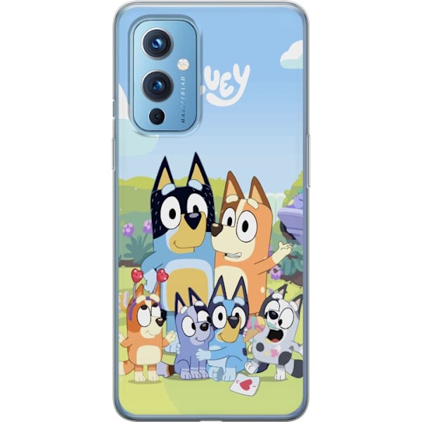 OnePlus 9 Genomskinligt Skal Bluey mobilskal med hela familjen i färgglad design