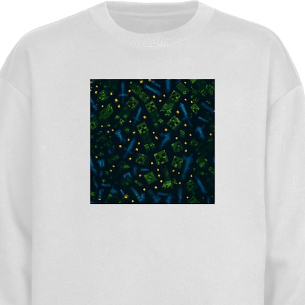 Sweatshirt til Børn | Blød & Klassisk Sweatshirt Minecraft D hvid one size