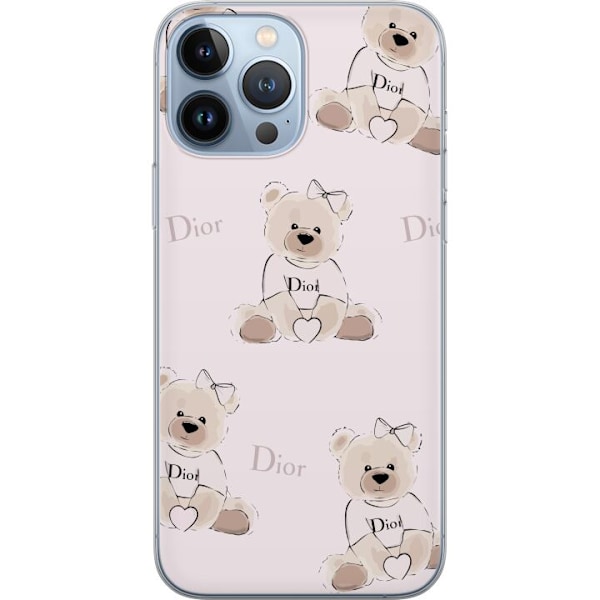 Apple iPhone 13 Pro Max Gennemsigtig cover Teddy Dior Vibes - luksuriøs bamse i modetil
