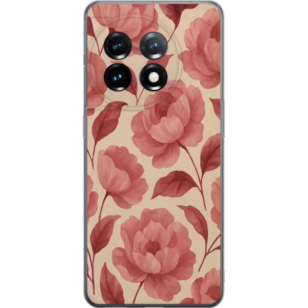 OnePlus 11R Gjennomsiktig deksel Rose Blomst