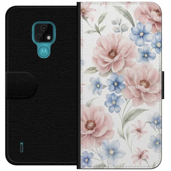 Motorola Moto E7 Lommeboketui Romantiske blomster