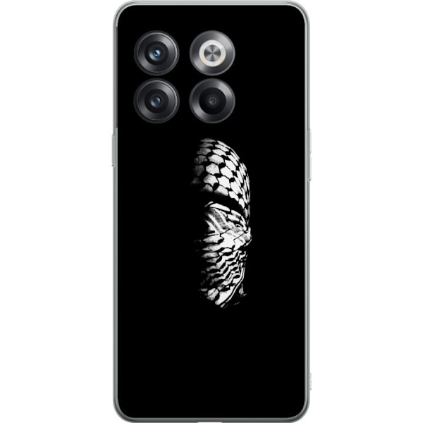 OnePlus 10T Gennemsigtig cover Keffiyeh-mønster - klassisk sort-hvid palæstinensisk tørklæde med kulturel betydning