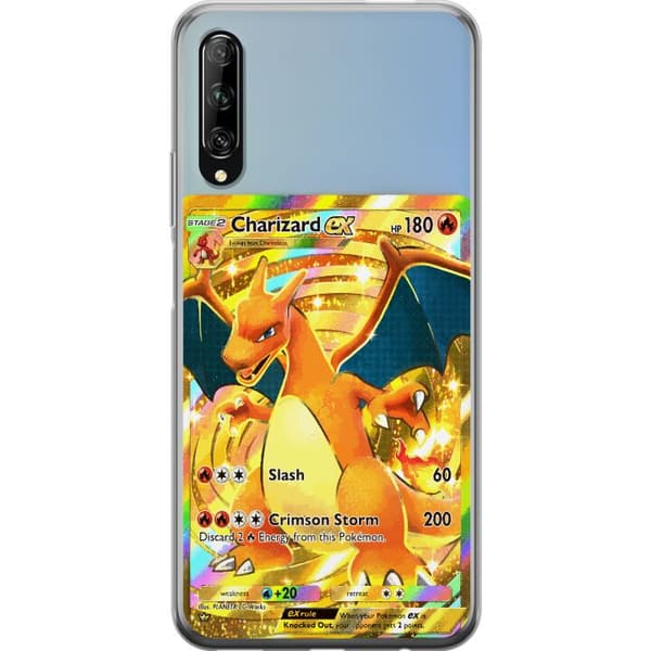 Kompatibelt Mobildeksel til Huawei P smart Pro 2019 GyllenCharizard EX samlerkort med regnbueeffekter gull