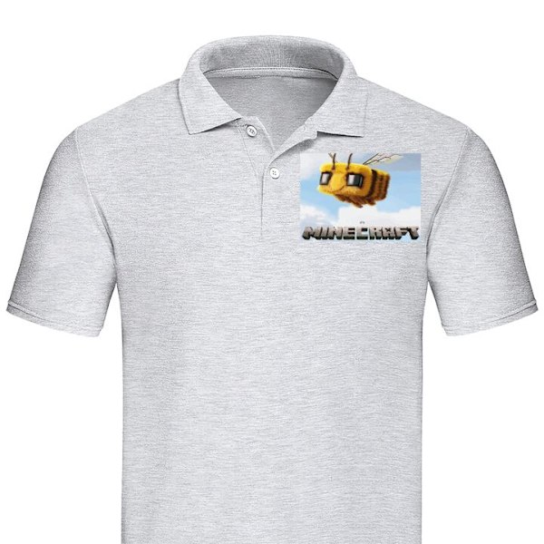 Piké för Vuxen | Elegant Pikétröja A Minecraft Movie Grå X-Large