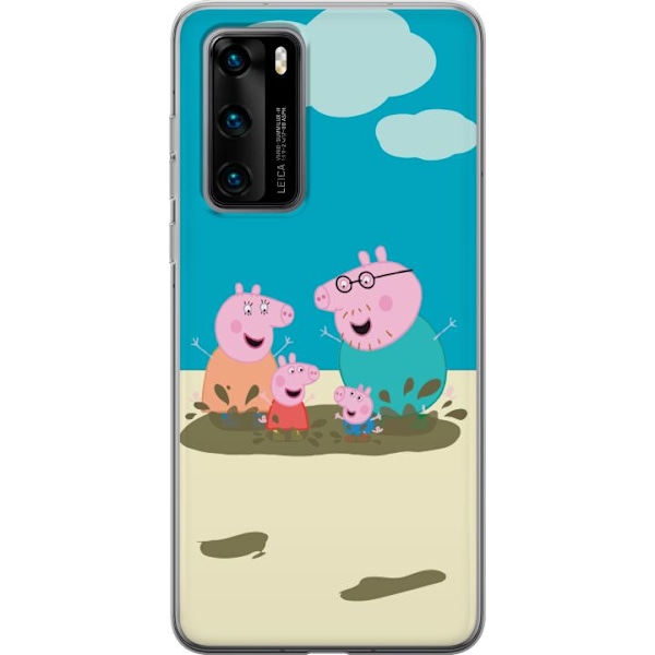 Huawei P40 Gennemsigtig cover Greta Gris Familie Georg Mudderp