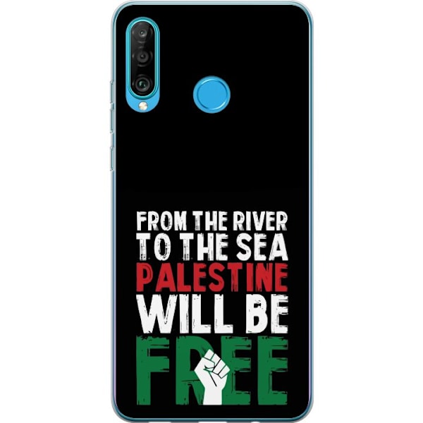 Huawei P30 lite Genomskinligt Skal Free Palestine – politiskt statement med kraftfullt grafiskt uttryck