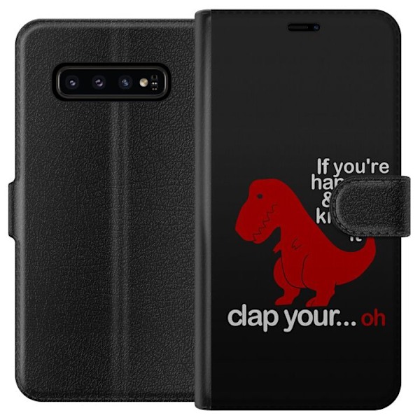 Samsung Galaxy S10 Tegnebogsetui Dinosaur