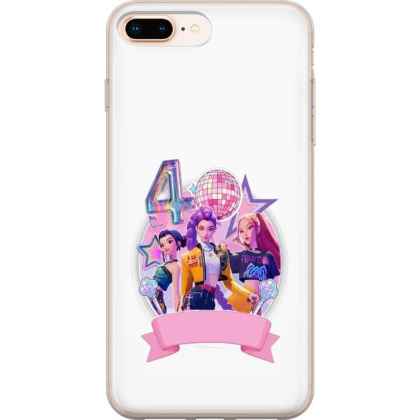 Kompatibelt Mobildeksel til Apple iPhone 8 Plus Popstjärnor nummer fyra rosa