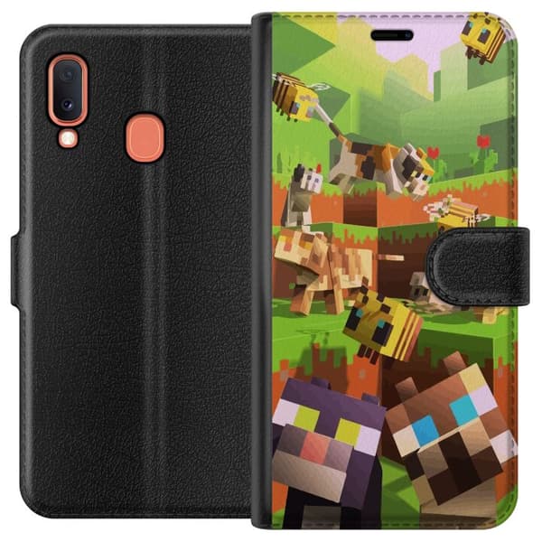 Kompatibelt Lommeboketui til Samsung Galaxy A20e MineCraft