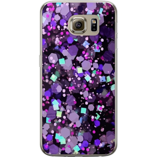 Samsung Galaxy S6 Gennemsigtig cover Lilla Glitter